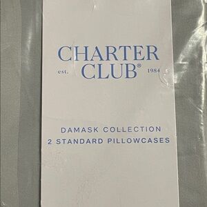 Charter Club Solid 550 TC 100% Cotton Pillowcase Standard Pair Gray